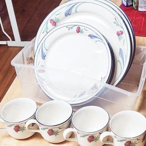 Lenox poppie on blue vintage dinnertime set